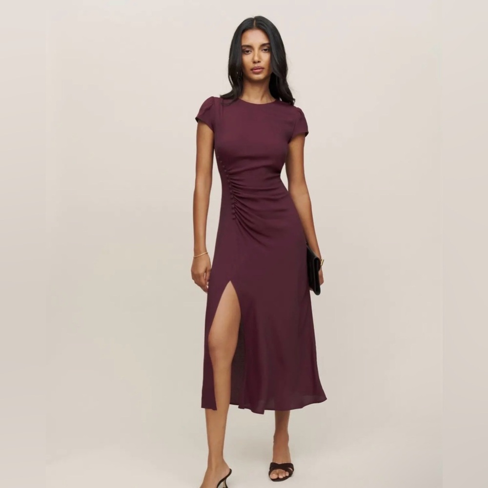 NWT Reformation Fraiser Dress in Purple / Prune Size 14